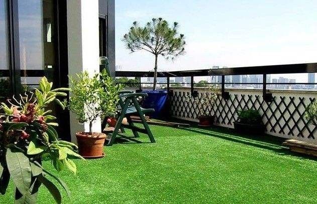 Natur-grüner Balkon-synthetisches Gras/weicher synthetischer Kricket-Rasen